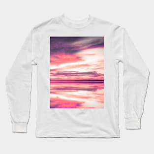 Pink Sky Beach Sunset Long Sleeve T-Shirt